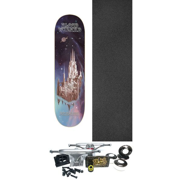 Blood Wizard Skateboards Chris Gregson Fortress Skateboard Deck - 8.5" x 31.87" - Complete Skateboard Bundle